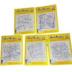 Vintage Aunt Martha's Hot Iron Transfers Embroidery Textile Painting Needlepoint